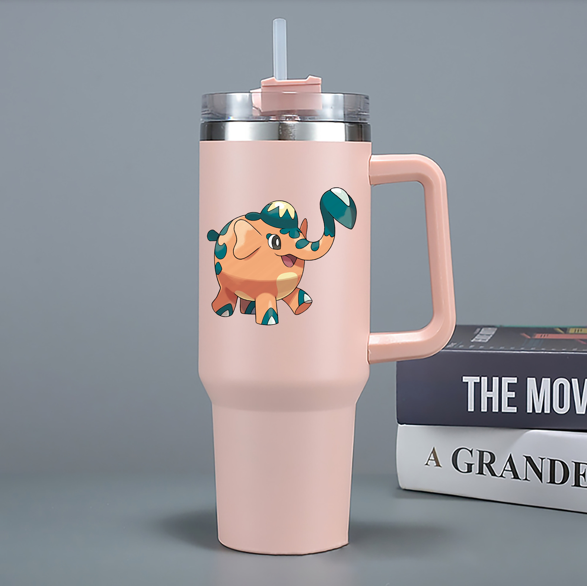 （画像用） ポケットモンスター Pokémon 1200mL車用タンブラー - クリスタルステッカー（プラスチックストロー付き）